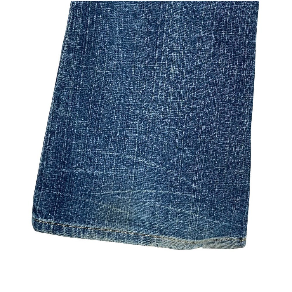 Vintage Y2K l.e.i. Low Rise Flare Leg Stretch Jeans Medium Wash Distressed | 9 - Picture 8 of 11